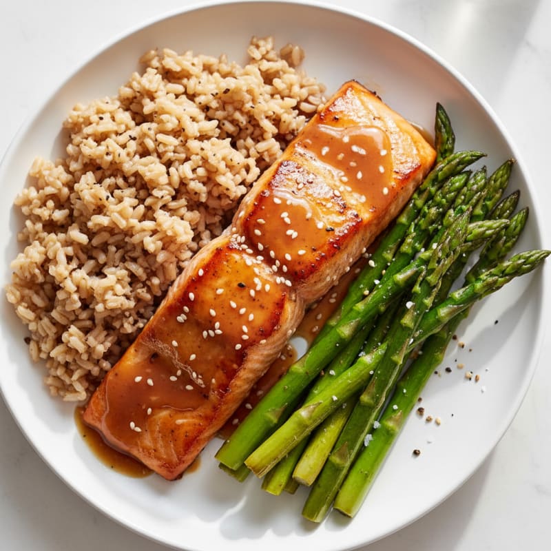Teriyaki-Glazed Salmon with Roasted Asparagus