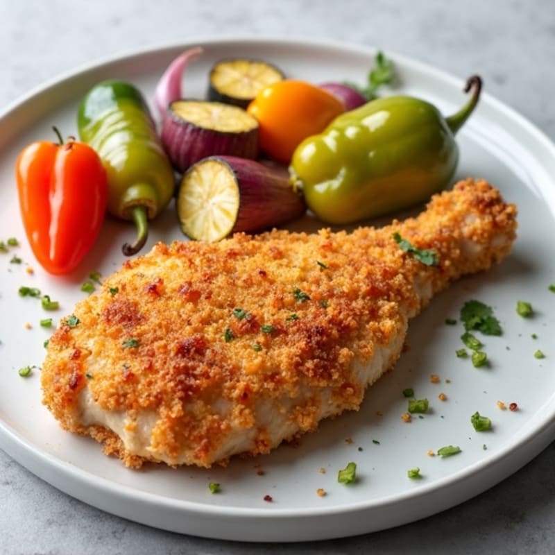 Crispy Buttermilk Chicken with Roasted Vegetables