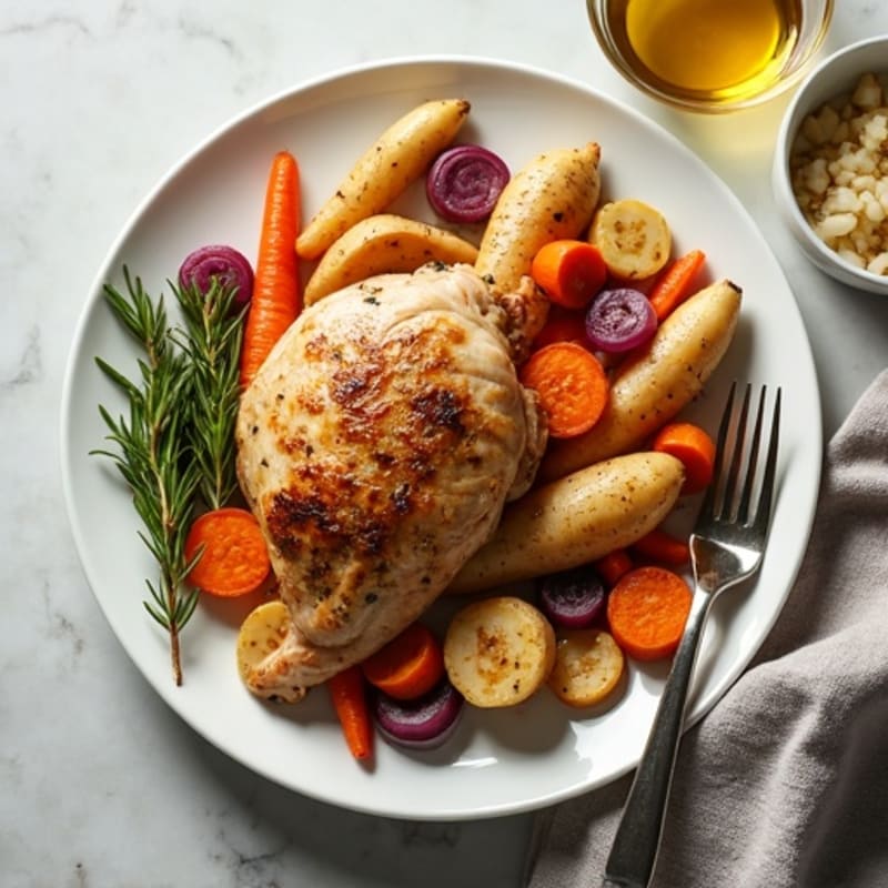 Herb-Roasted Chicken with Root Vegetable Medley