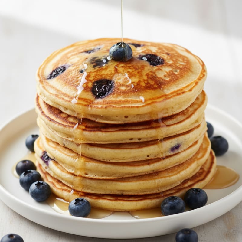 Fluffy Golden Buttermilk Pancake Stack