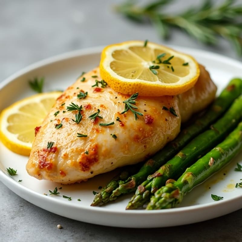 Lemon Herb Roasted Chicken with Asparagus
