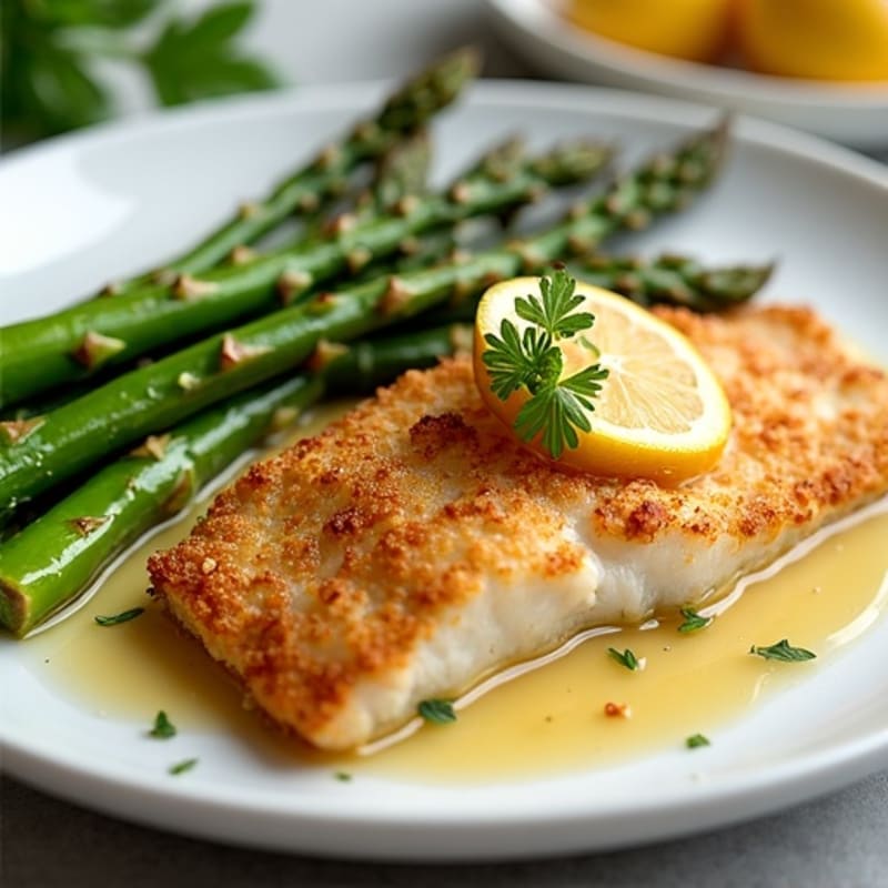 Crispy Pan-Seared Rockfish with Roasted Asparagus