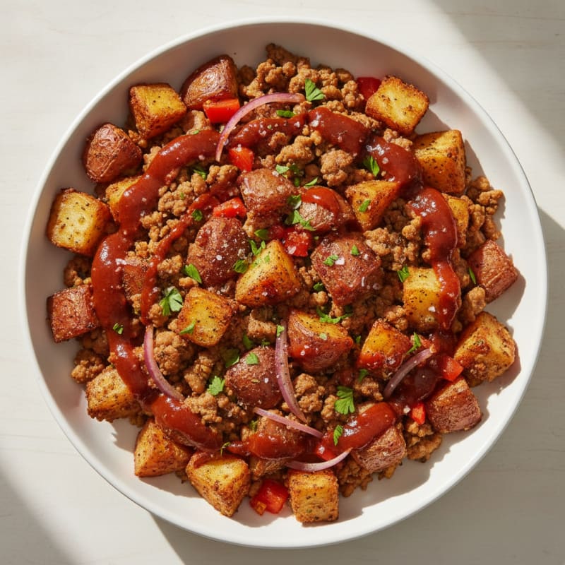 Ground Turkey and Roasted Mini Potatoes