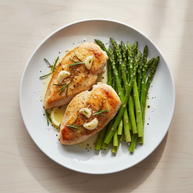 Lemon-Herb Roasted Chicken with Asparagus