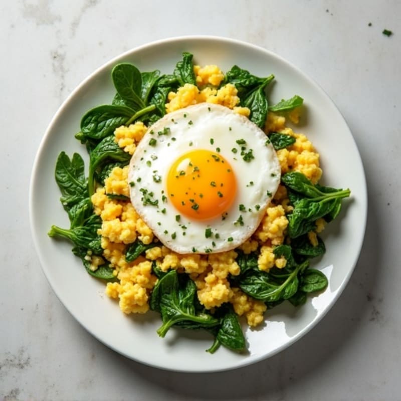 Egg White and Cottage Cheese Scramble with Spinach