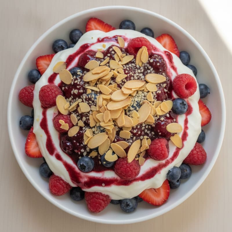 Greek Yogurt Protein Parfait with Mixed Berries