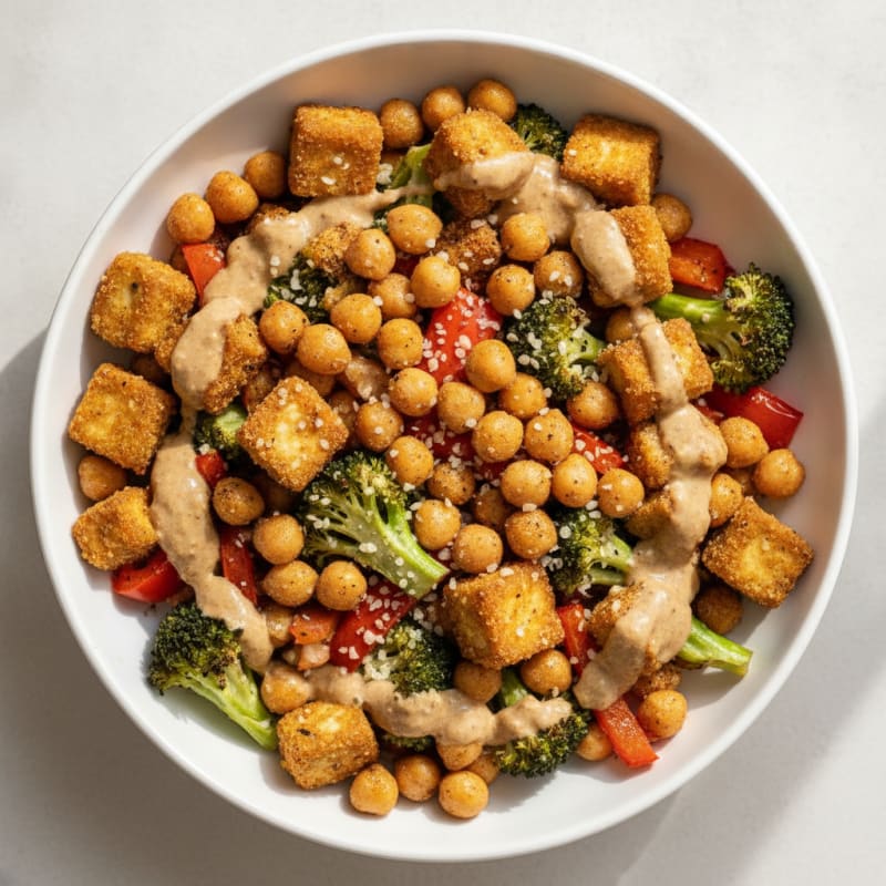 Roasted Vegetable and Chickpea Power Bowl