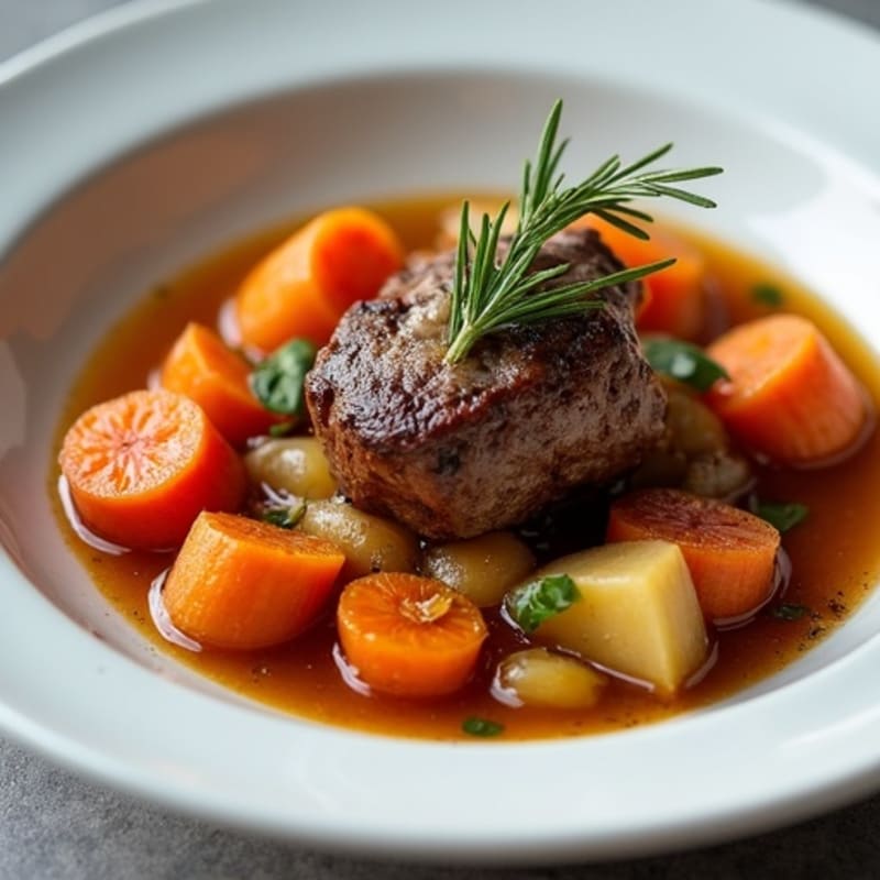 Slow-Cooked Tender Lamb Shank Stew with Root Vegetables