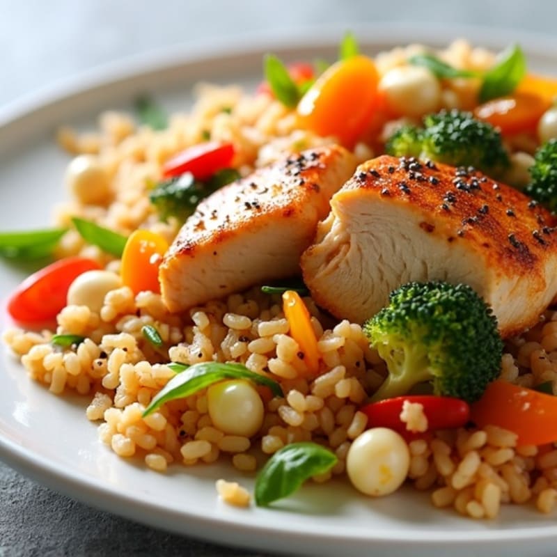 Healthy Chicken and Vegetable Fried Rice