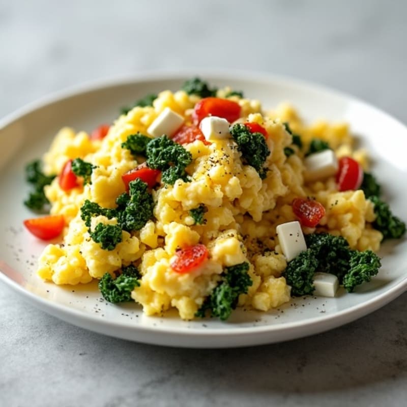 Fluffy Egg White and Kale Protein Scramble
