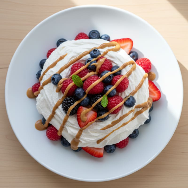 Silky Greek Yogurt Protein Mousse with Mixed Berries