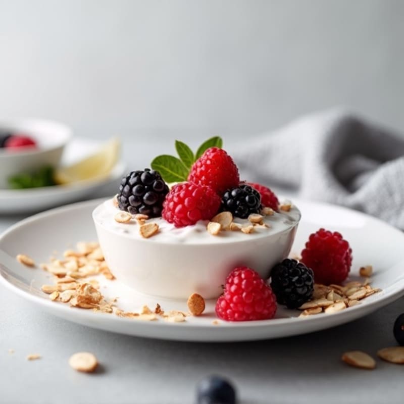 Silky Greek Yogurt Protein Mousse with Mixed Berries