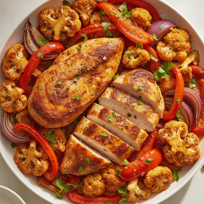 Spicy Harissa Chicken with Roasted Vegetables