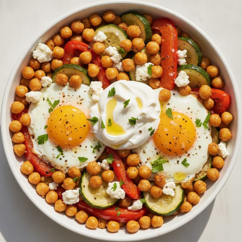 Baked Eggs with Roasted Vegetables