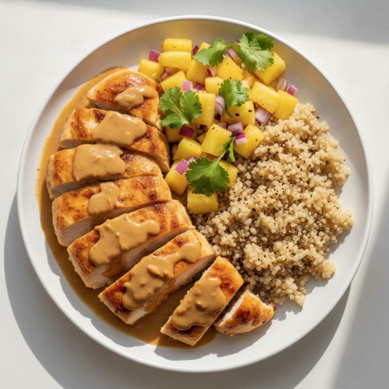 Peanut-Lime Chicken with Pineapple Salsa