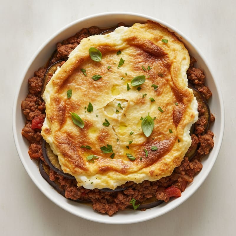 Lamb and Eggplant Moussaka Bake
