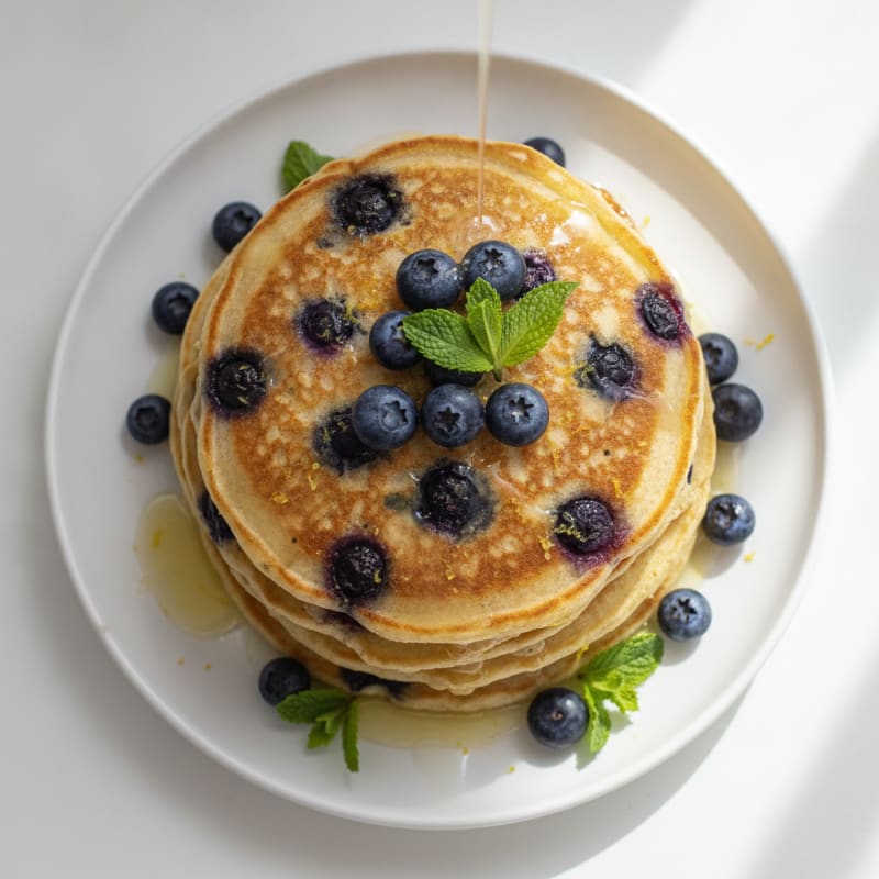 Blueberry Ricotta Pancakes with Lemon Zest
