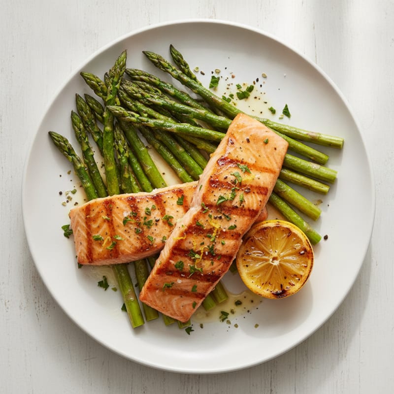 Lemon Herb Grilled Salmon with Asparagus