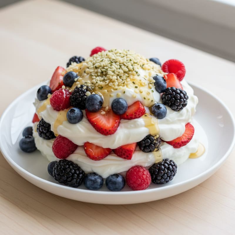 Greek Yogurt Protein Parfait with Mixed Berries