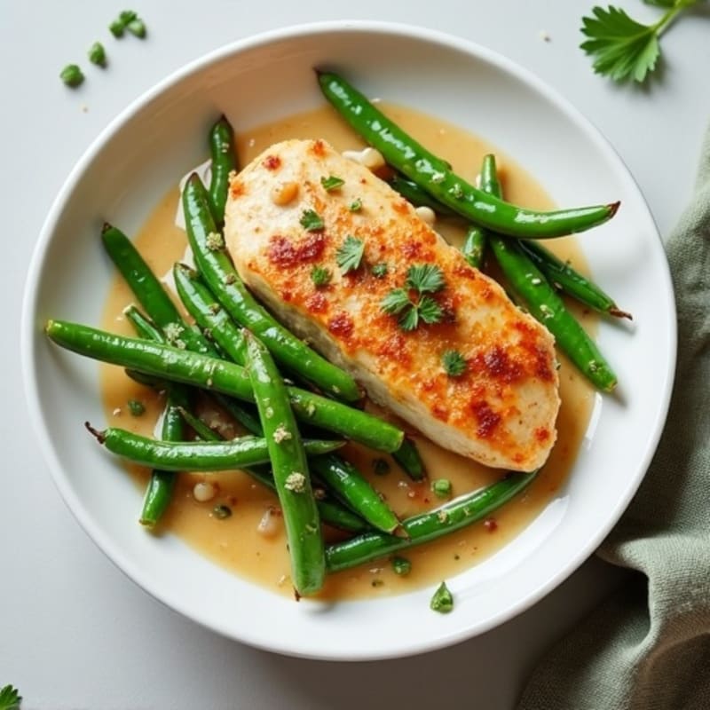 Creamy Coconut Chicken with Crispy Green Beans