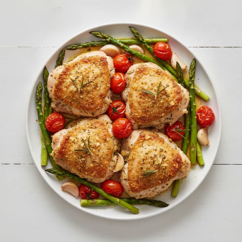 Garlic Herb Roasted Chicken Thighs