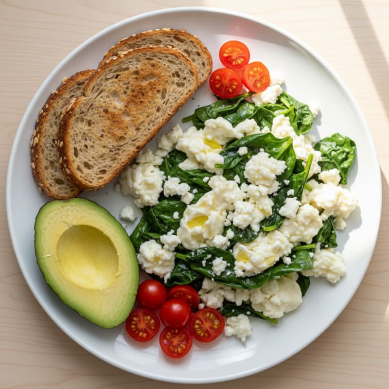 Egg White Scramble with Spinach and Feta