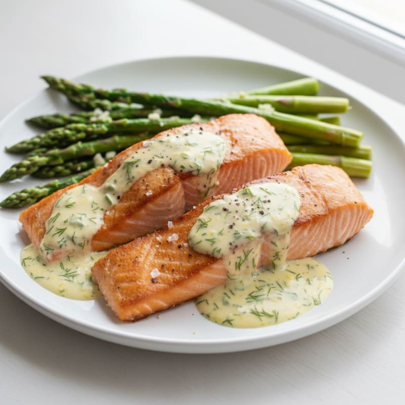 Pan-Seared Salmon with Lemon-Dill Sauce