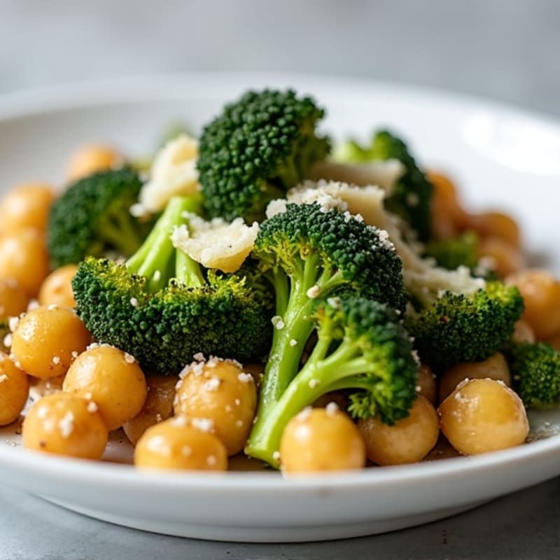 Garlic Roasted Broccoli with Crispy Parmesan