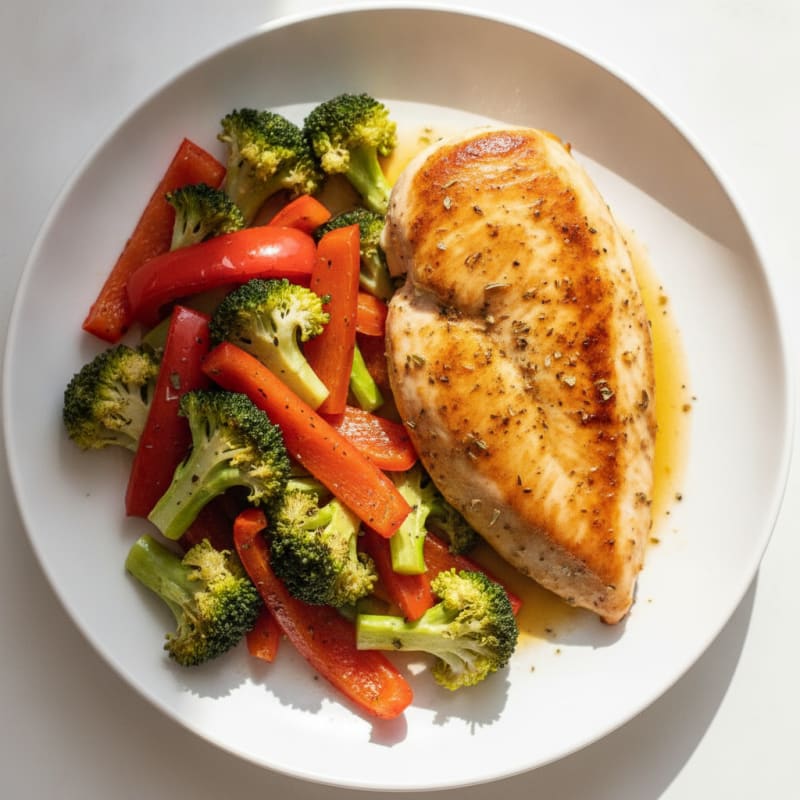 Pan-Seared Chicken with Roasted Vegetables