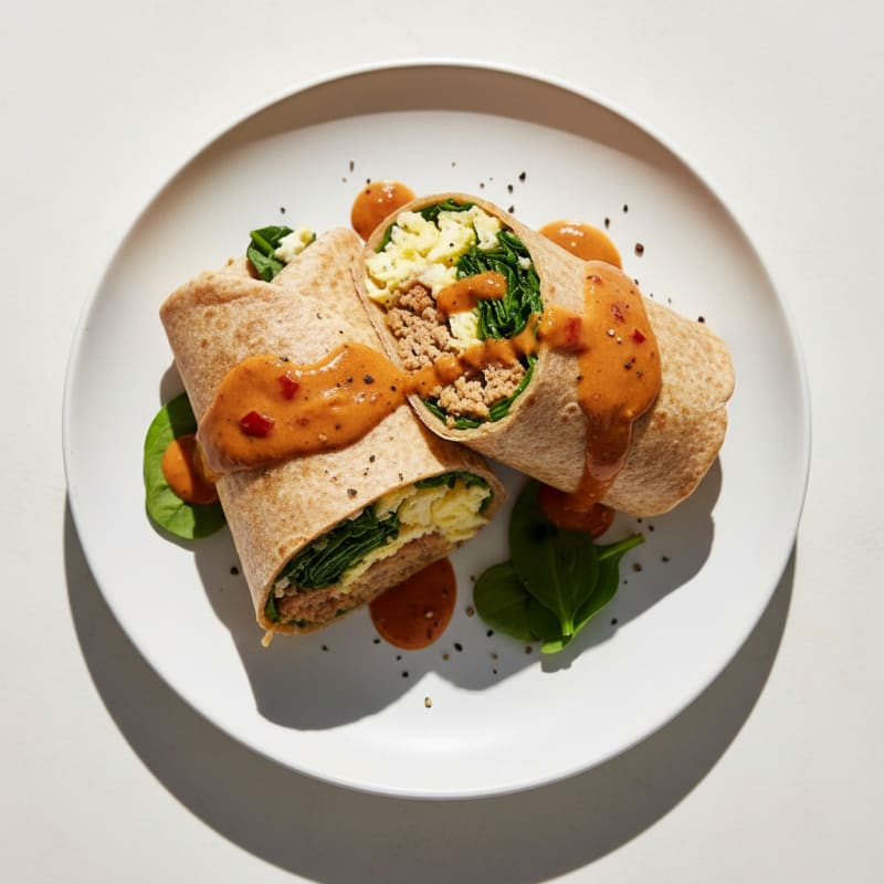 Creamy Chipotle Egg and Sausage Burritos