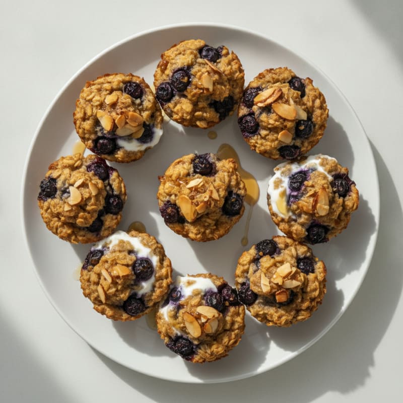 Blueberry-Almond Baked Oatmeal Cups