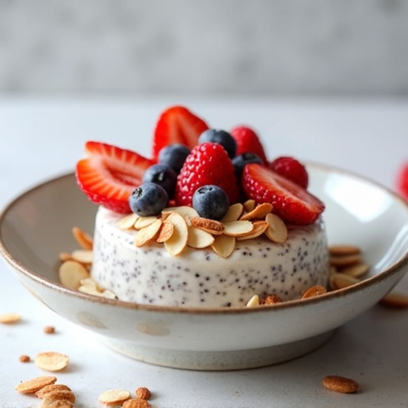 Creamy Coconut Chia Pudding with Fresh Berries and Toasted Almonds