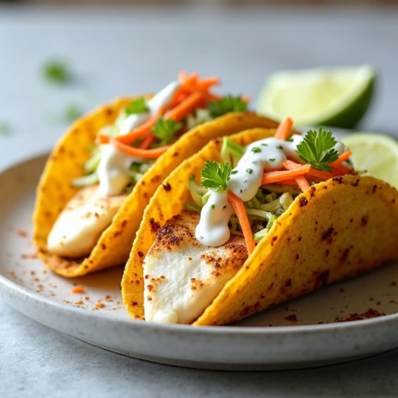 Crispy Baked Fish Tacos with Fresh Cabbage Slaw