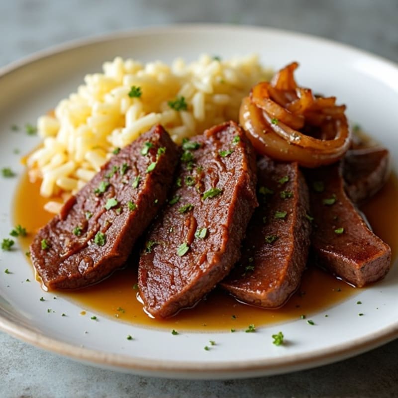 Pan-Seared Beef Liver with Caramelized Onions