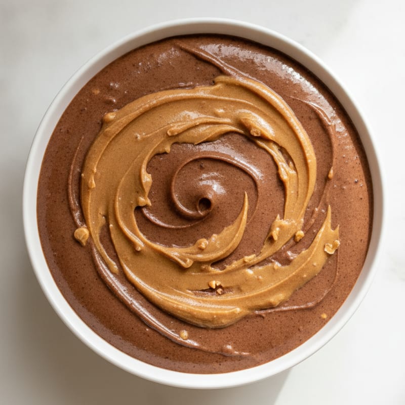 Silky Chocolate Protein Pudding with Peanut Butter Swirl