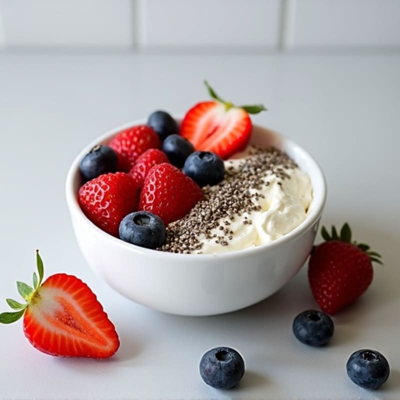 Cottage Cheese Berry Bowl with Chia Seeds
