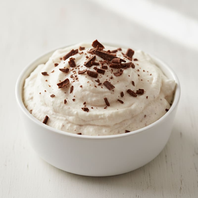 Cottage Cheese Protein Mousse with Dark Chocolate Shavings