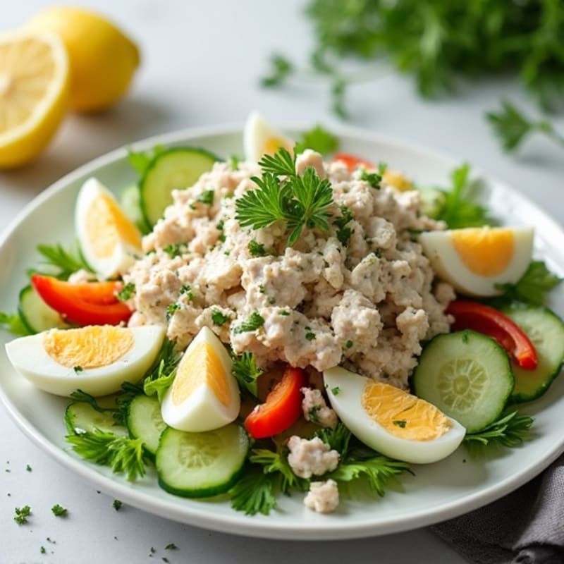 Creamy Fresh Herb Tuna Salad with Crunchy Vegetables