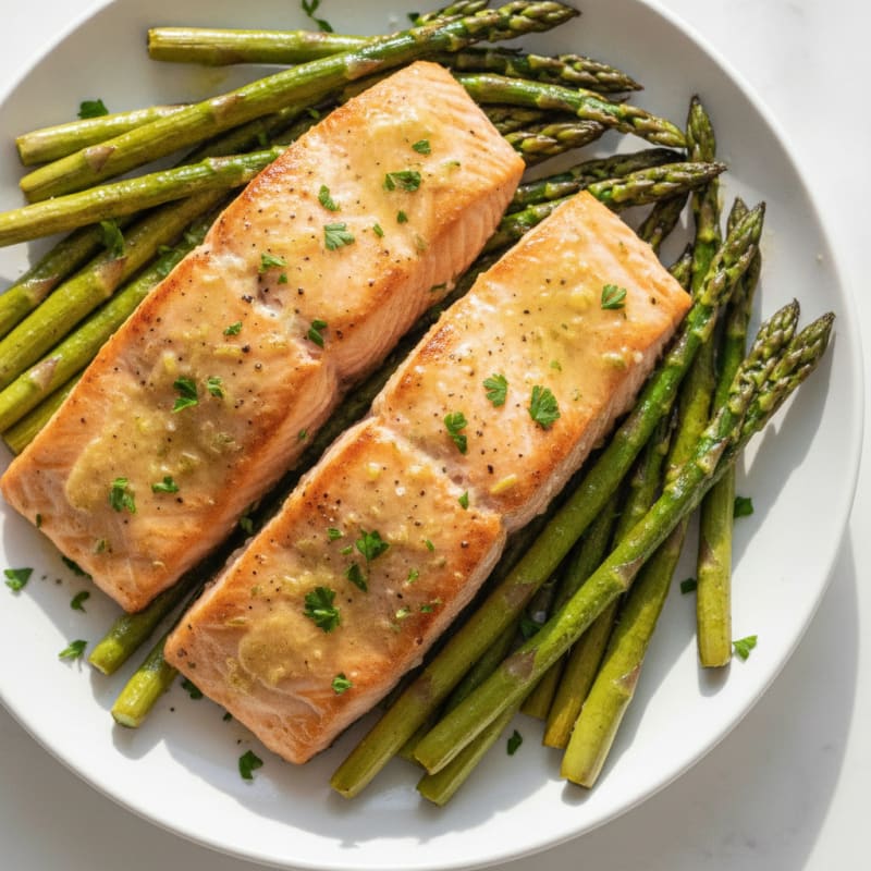 Lemon Herb Grilled Salmon with Asparagus