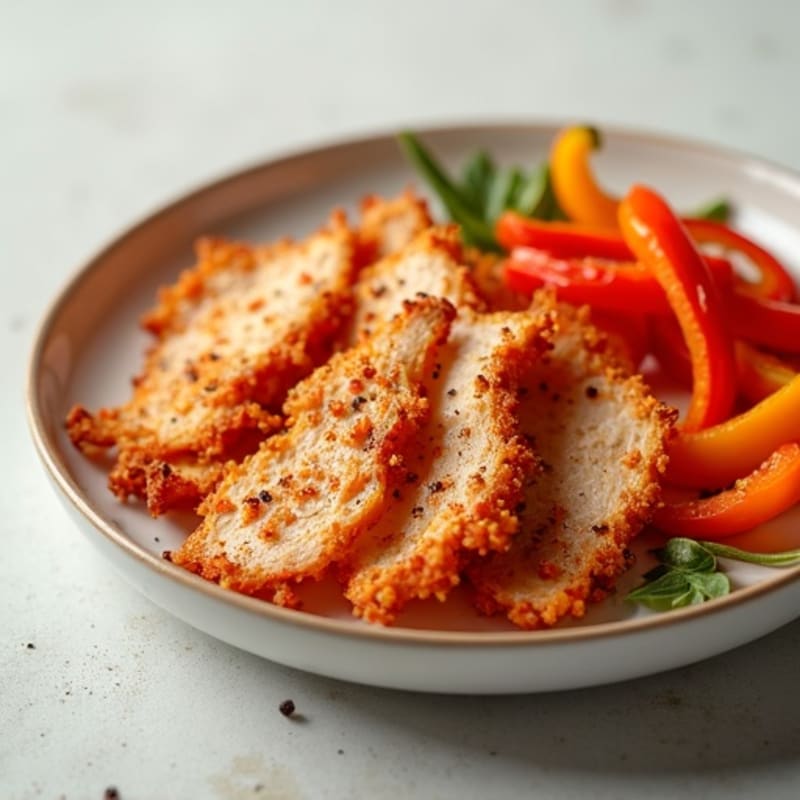 Crispy Turkey Jerky with Sliced Bell Peppers