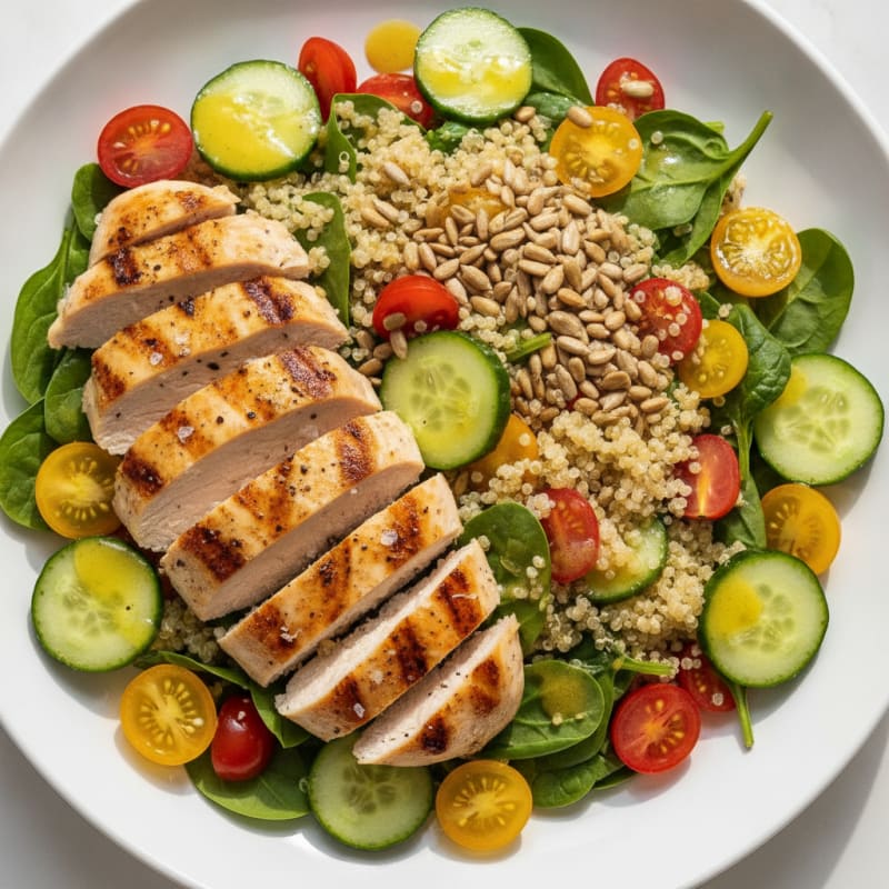 Grilled Chicken and Quinoa Salad with Lemon Vinaigrette