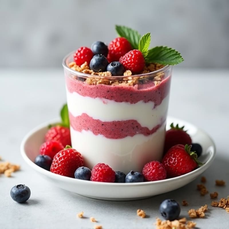Greek Yogurt Protein Parfait with Mixed Berries