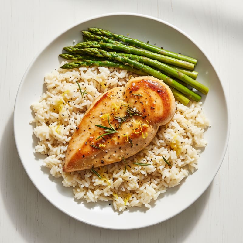 Tender Lemon-Herb Chicken with Fluffy Rice