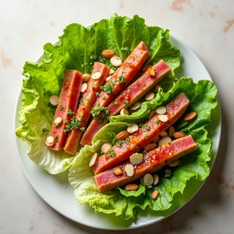 Spicy Seared Tuna Lettuce Wrap