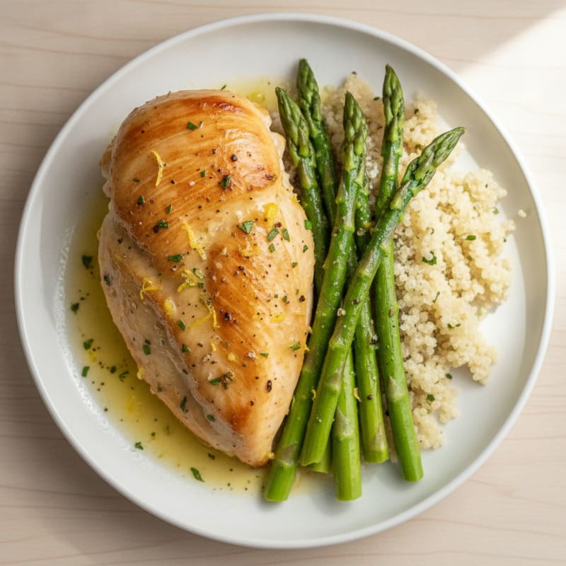 Lemon Herb Roasted Chicken with Asparagus