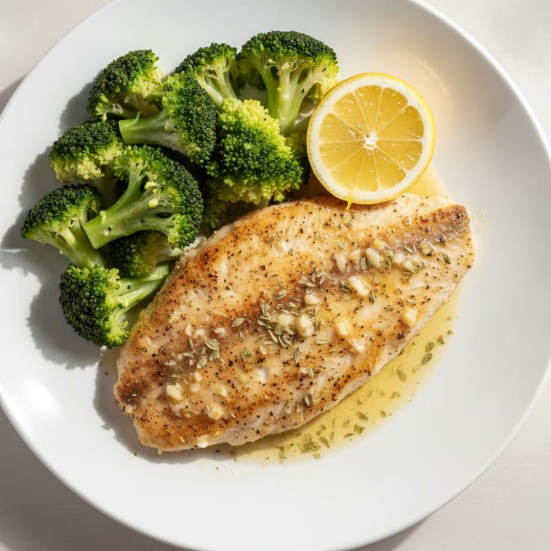 Lemon Herb Tilapia with Steamed Broccoli