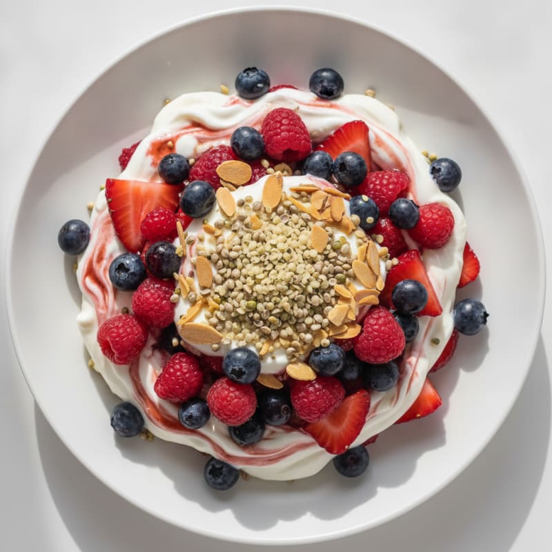 Greek Yogurt Protein Parfait with Mixed Berries