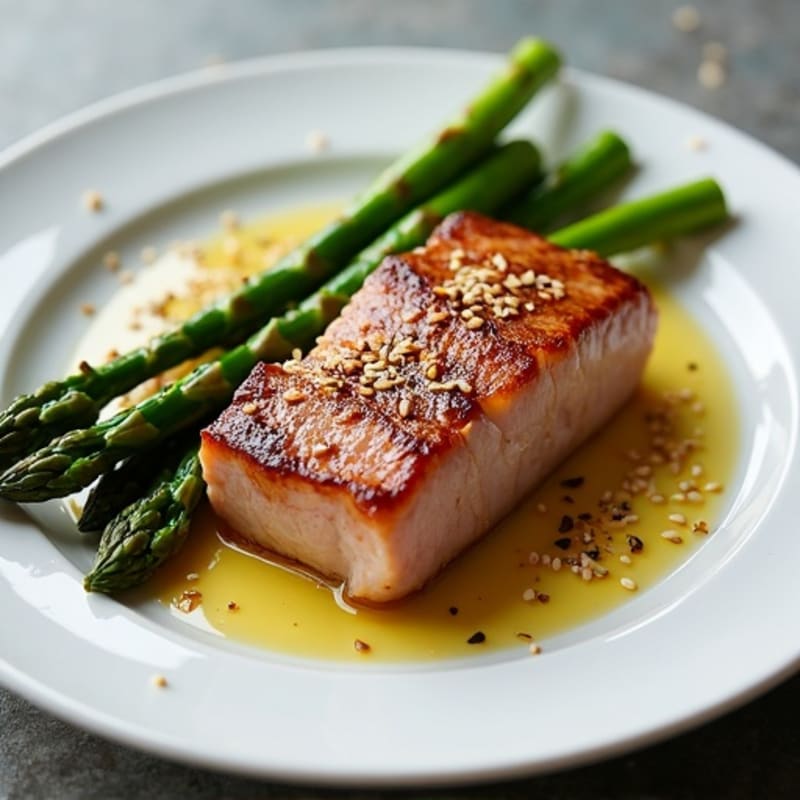 Seared Tuna Steak with Roasted Asparagus