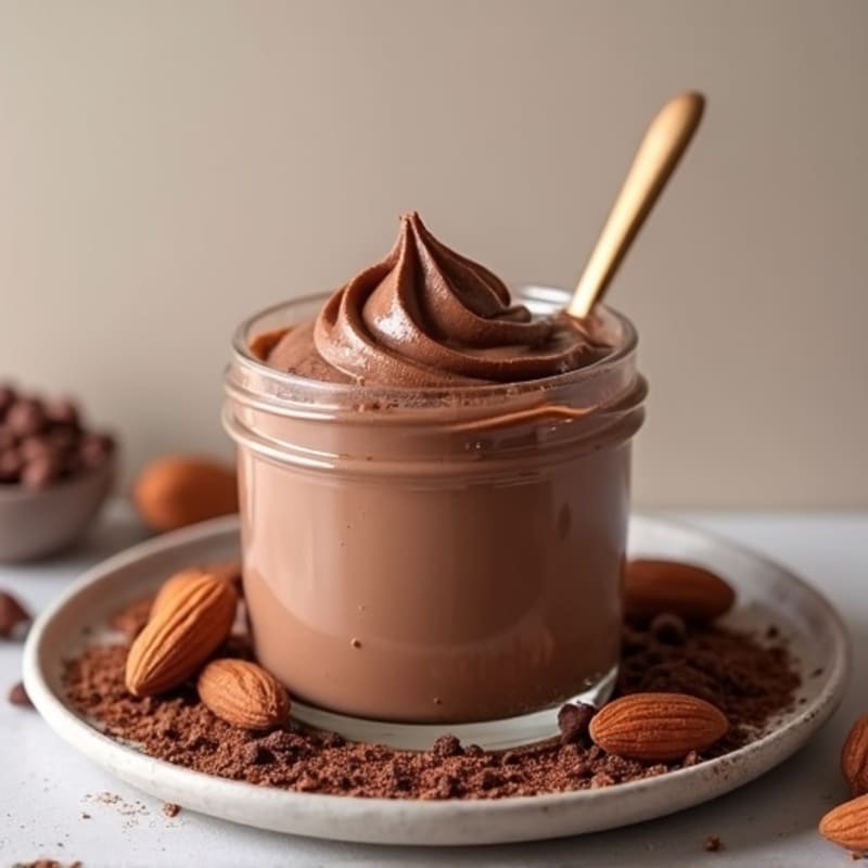 Silky Chocolate Protein Pudding with Almond Butter Swirl