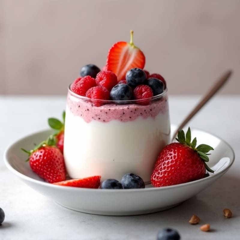 Silky Greek Yogurt Protein Mousse with Fresh Berries